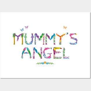 Mummy's Angel - tropical word art Posters and Art